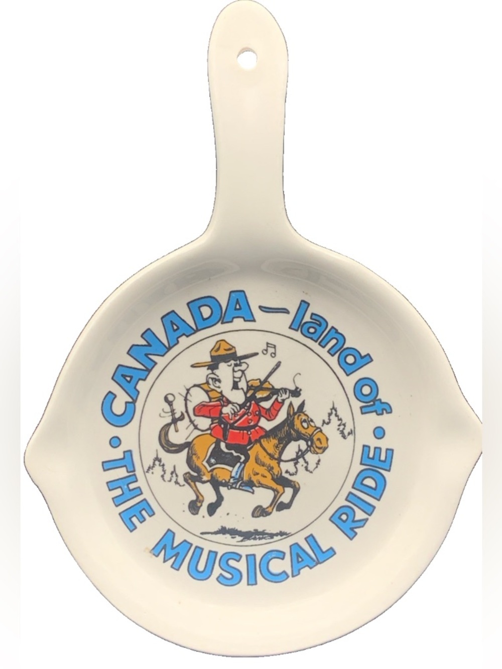 Vintage Ashtray Trinket Dish Ceramic RCMP Officer Canada Land The Musical Ride